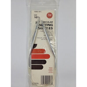 Boye Size 10-1/2 Circular Knitting Needle 29 Inch Silver Aluminum Vintage NEW